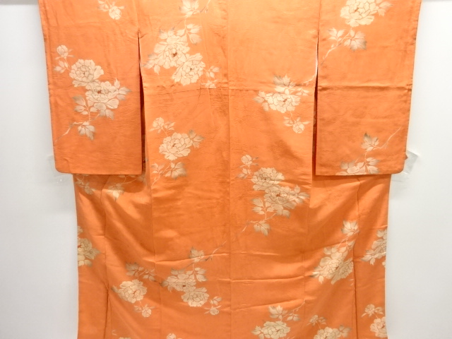 JAPANESE KIMONO / ANTIQUE KIMONO / SILK / MON KINSHA / FLOWERS